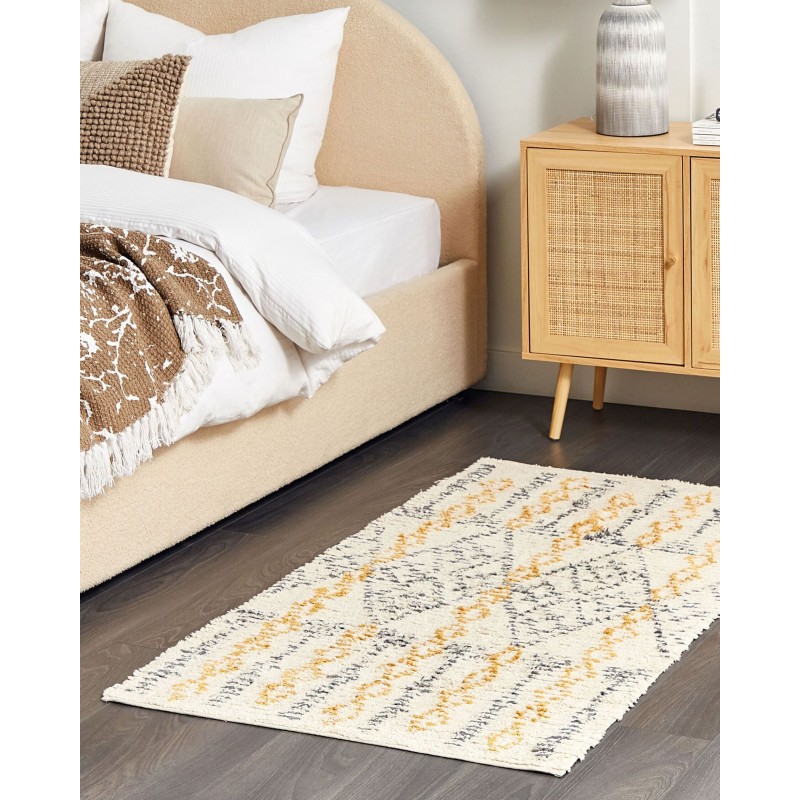 Dywan bawełniany 80 x 150 cm beżowo-żółty KADAPA