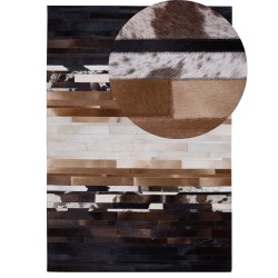 Dywan skórzany 160 x 230 cm czarno-beżowy DALYAN