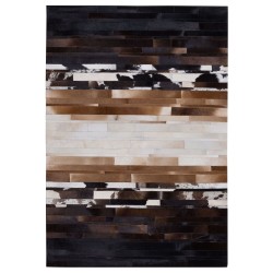 Dywan skórzany 160 x 230 cm czarno-beżowy DALYAN