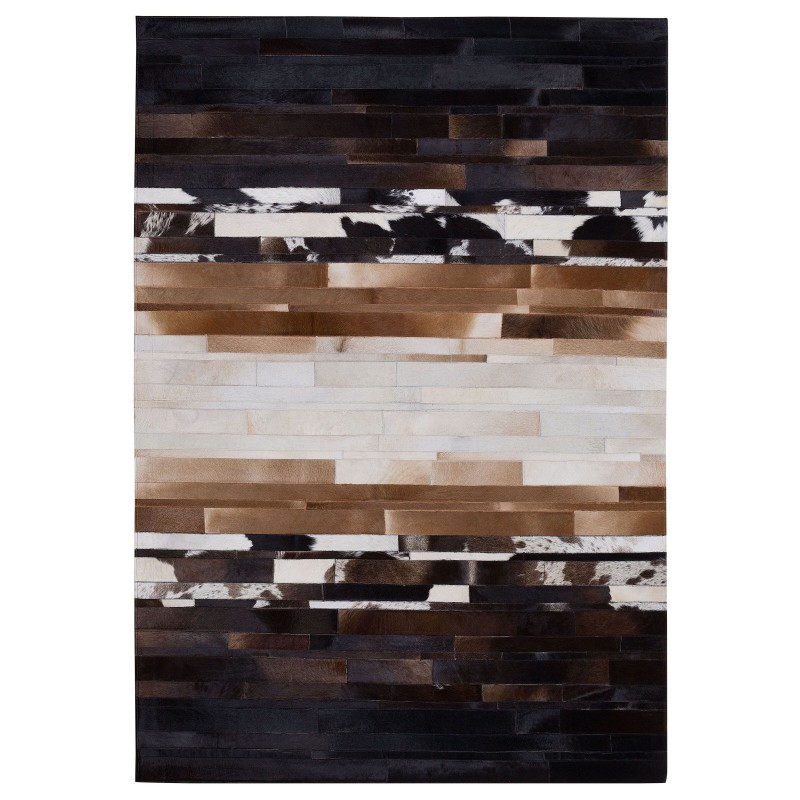 Dywan skórzany 160 x 230 cm czarno-beżowy DALYAN
