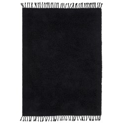 Dywan shaggy bawełniany 140 x 200 cm czarny BITLIS