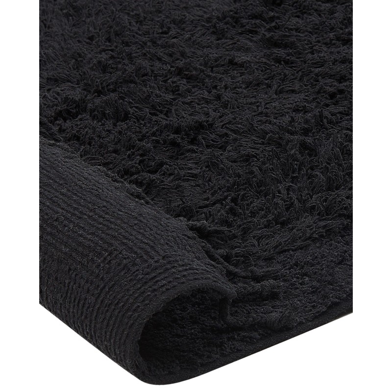 Dywan shaggy bawełniany 140 x 200 cm czarny BITLIS