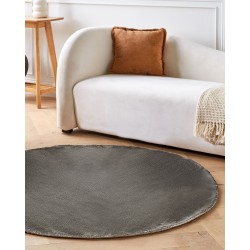 Dywan okrągły z wiskozy ⌀ 140 cm ciemnoszary GESI II