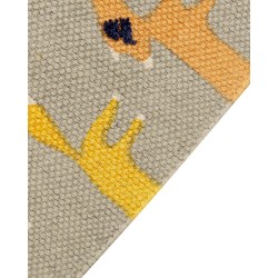 Dywan dziecięcy bawełniany motyw lisa 80 x 150 cm szary BANKGO