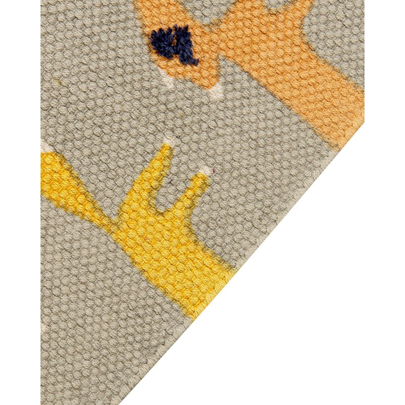 Dywan dziecięcy bawełniany motyw lisa 80 x 150 cm szary BANKGO