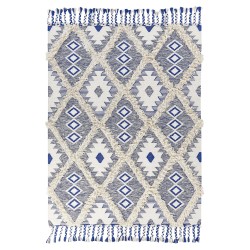 Dywan bawełniany 140 x 200 cm beżowo-niebieski MANAVGAT