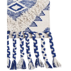 Dywan bawełniany 140 x 200 cm beżowo-niebieski MANAVGAT