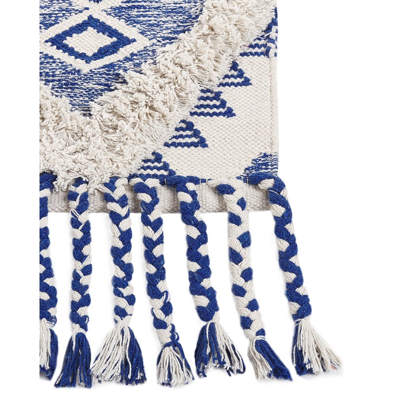 Dywan bawełniany 140 x 200 cm beżowo-niebieski MANAVGAT