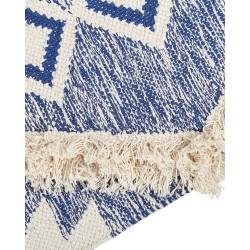 Dywan bawełniany 140 x 200 cm beżowo-niebieski MANAVGAT
