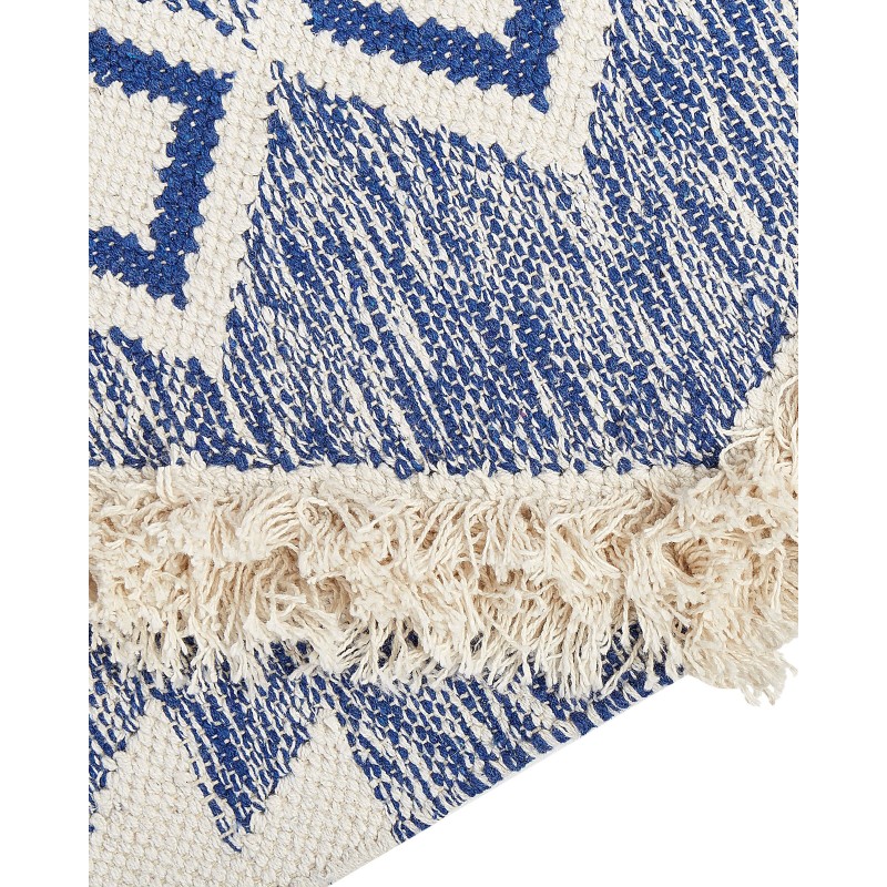 Dywan bawełniany 140 x 200 cm beżowo-niebieski MANAVGAT