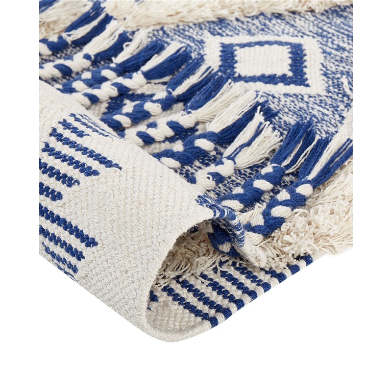 Dywan bawełniany 140 x 200 cm beżowo-niebieski MANAVGAT