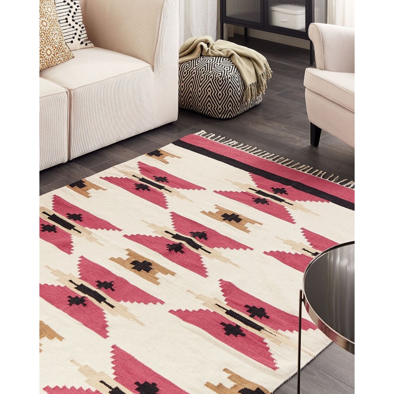 Dywan bawełniany kilim 160 x 230 cm wielokolorowy GARNI