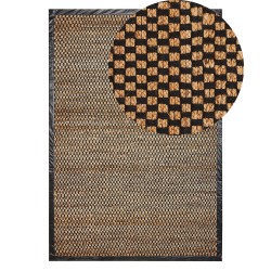 Dywan z juty 140 x 200 cm czarno-beżowy GERCE