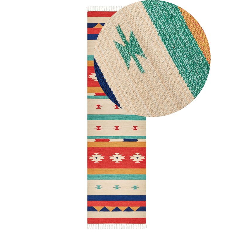 Dywan bawełniany kilim 80 x 300 cm wielokolorowy MARGARA