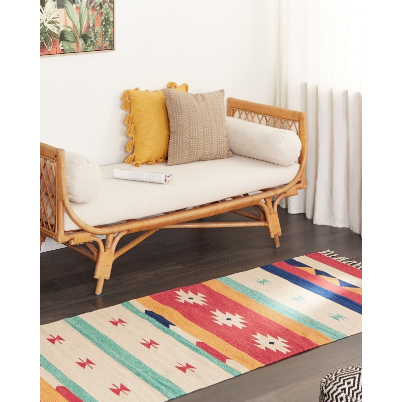 Dywan bawełniany kilim 80 x 300 cm wielokolorowy MARGARA