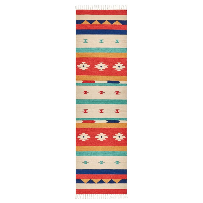 Dywan bawełniany kilim 80 x 300 cm wielokolorowy MARGARA