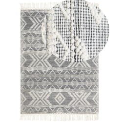 Dywan wełniany 160 x 230 cm biało-czarny PAZAR