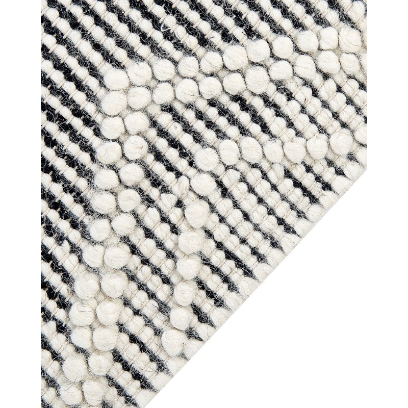 Dywan wełniany 160 x 230 cm biało-czarny PAZAR