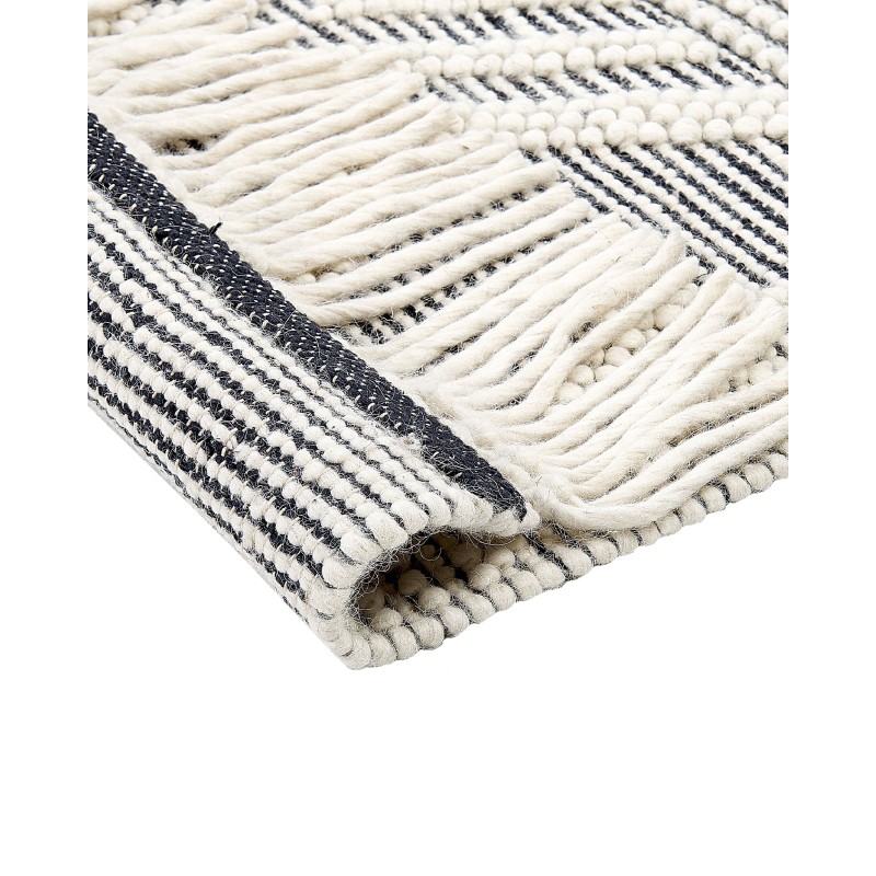 Dywan wełniany 160 x 230 cm biało-czarny PAZAR