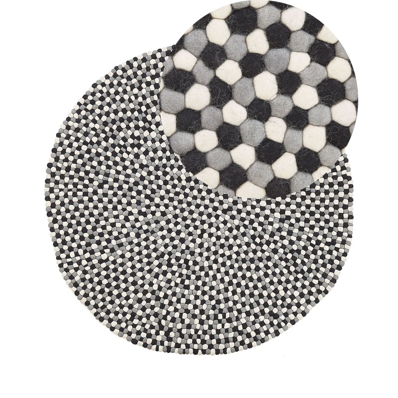 Dywan okrągły z filcowych kulek ø 140 cm wielokolorowy PENEK