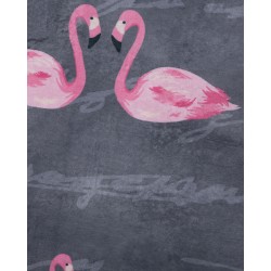 Dywan okrągły we flamingi ⌀ 120 cm szary KERTE