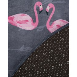 Dywan okrągły we flamingi ⌀ 120 cm szary KERTE
