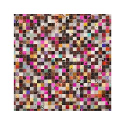 Dywan patchwork skórzany 200 x 200 cm wielokolorowy ENNE