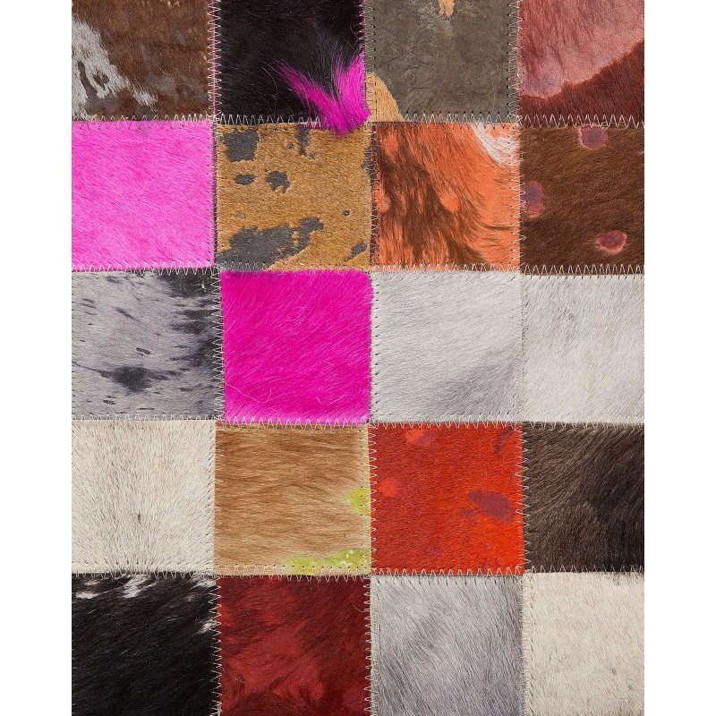 Dywan patchwork skórzany 200 x 200 cm wielokolorowy ENNE