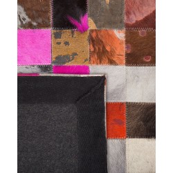 Dywan patchwork skórzany 200 x 200 cm wielokolorowy ENNE