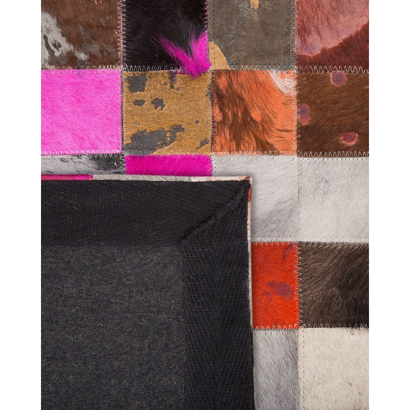 Dywan patchwork skórzany 200 x 200 cm wielokolorowy ENNE