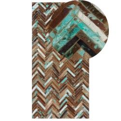 Dywan skórzany 80 x 150 cm wielokolorowy AMASYA