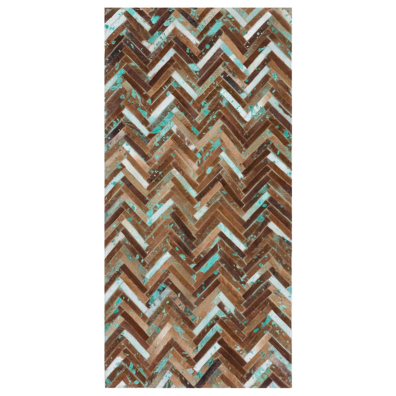 Dywan skórzany 80 x 150 cm wielokolorowy AMASYA