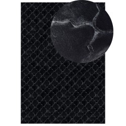 Dywan sztuczne futro królika 160 x 230 cm czarny GHARO