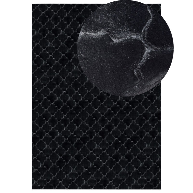 Dywan sztuczne futro królika 160 x 230 cm czarny GHARO