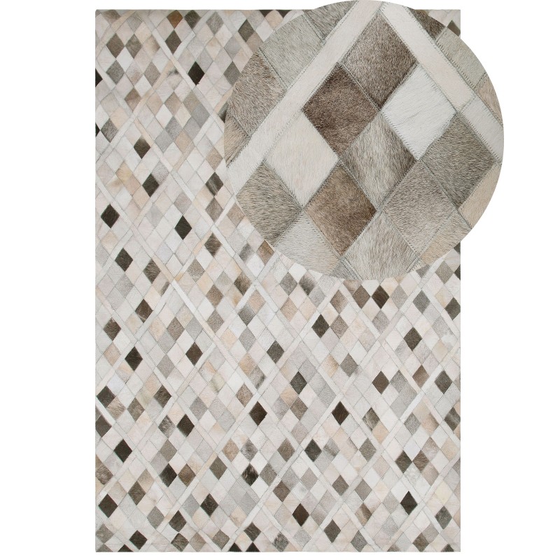 Dywan patchwork skórzany 160 x 230 cm wielokolorowy HIRKA