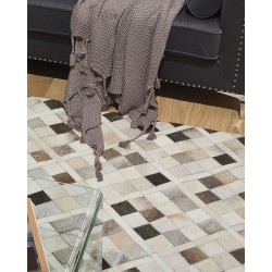 Dywan patchwork skórzany 160 x 230 cm wielokolorowy HIRKA