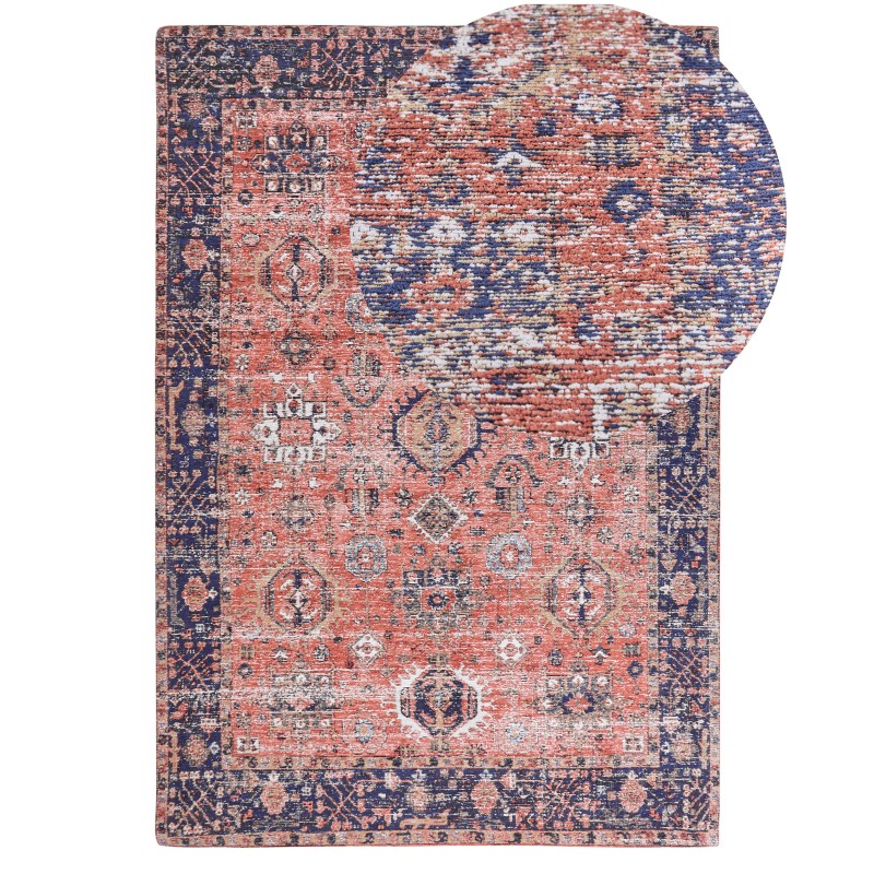 Dywan bawełniany 140 x 200 cm czerwono-niebieski KURIN