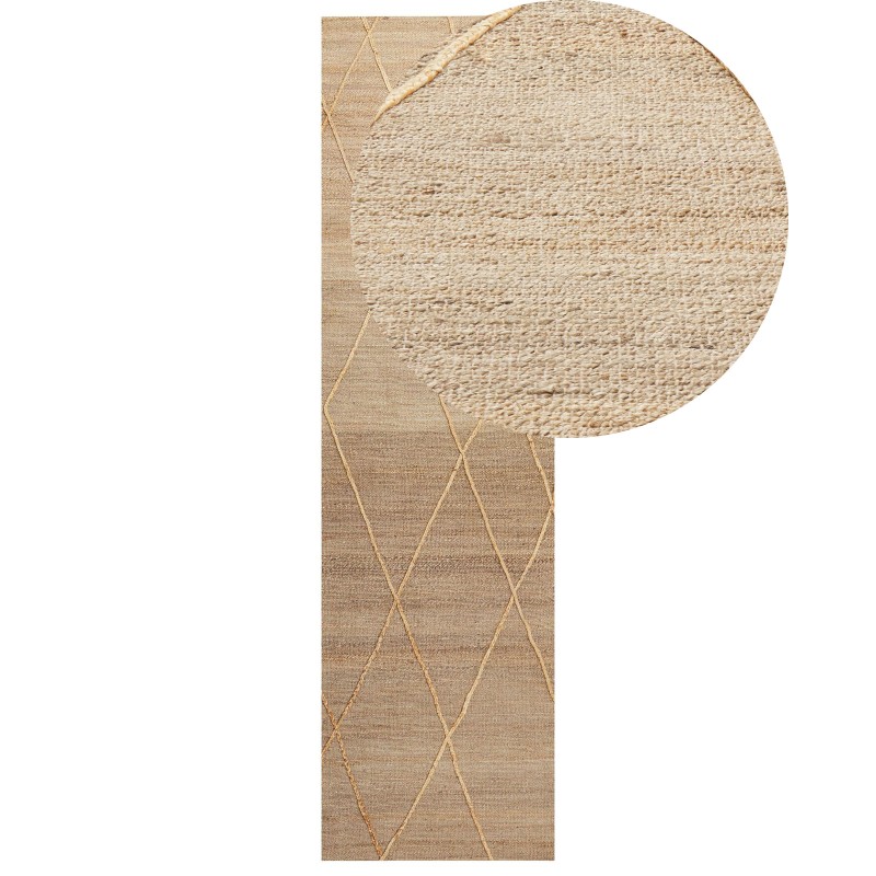 Dywan z juty 80 x 300 cm beżowy YUVACIK