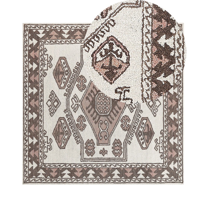 Dywan wełniany 200 x 200 cm wielokolorowy TOMARZA