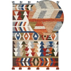 Dywan wełniany kilim 200 x 300 cm wielokolorowy KAGHSI
