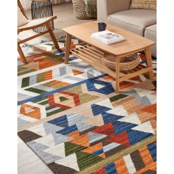 Dywan wełniany kilim 200 x 300 cm wielokolorowy KAGHSI