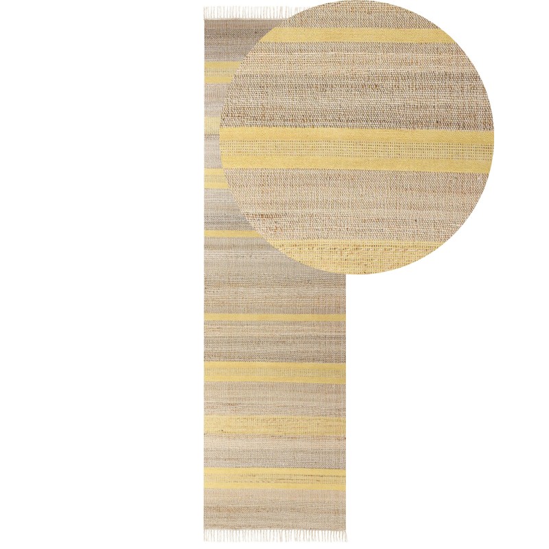 Dywan z juty 80 x 300 cm beżowo-żółty TALPUR