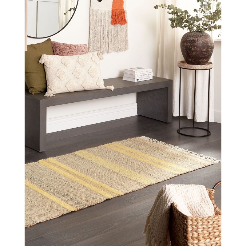 Dywan z juty 80 x 300 cm beżowo-żółty TALPUR