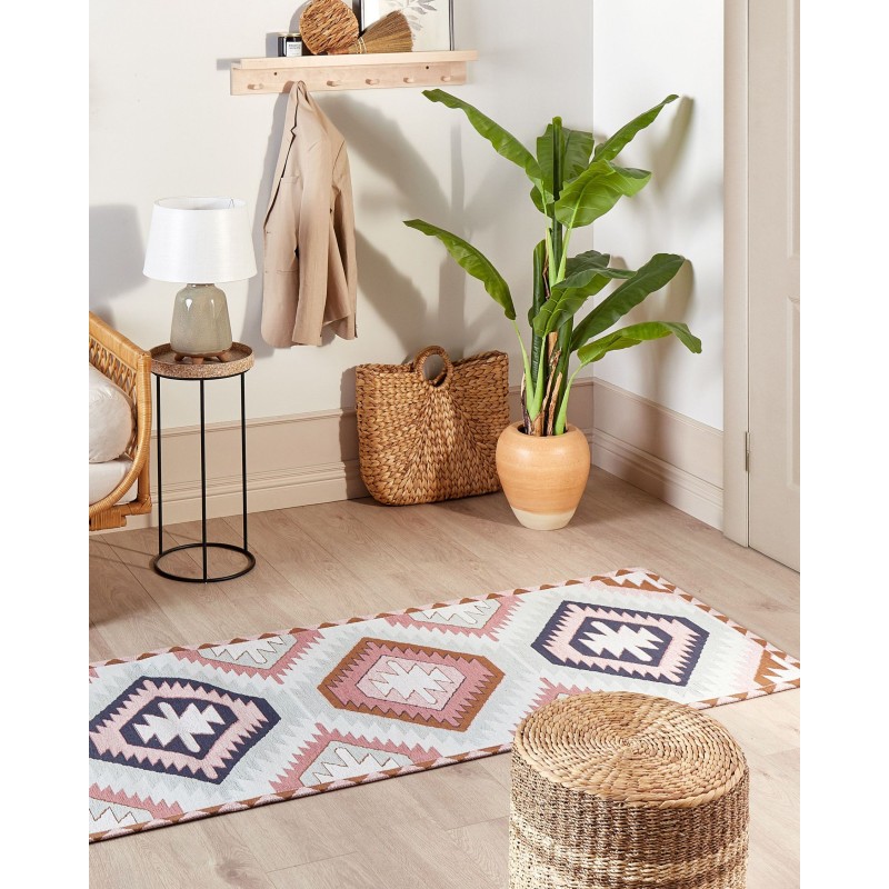 Dywan bawełniany 80 x 300 cm wielokolorowy BESLER