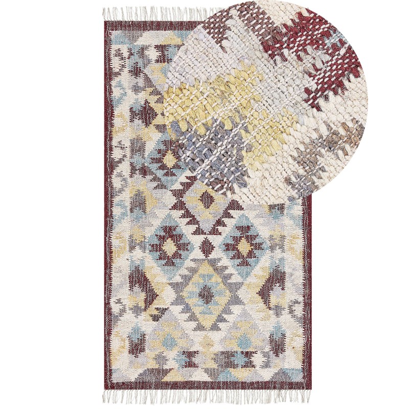 Dywan z juty 80 x 150 cm wielokolorowy FENER