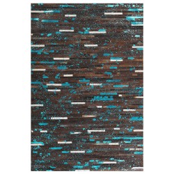 Dywan skórzany 160 x 230 cm brązowo-niebieski KISIR