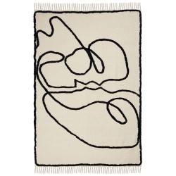 Dywan bawełniany 160 x 230 cm beżowo-czarny KONUR