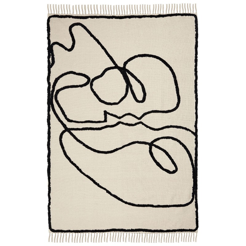 Dywan bawełniany 160 x 230 cm beżowo-czarny KONUR
