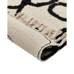 Dywan bawełniany 160 x 230 cm beżowo-czarny KONUR