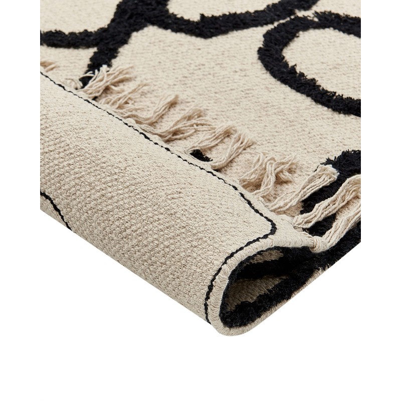 Dywan bawełniany 160 x 230 cm beżowo-czarny KONUR